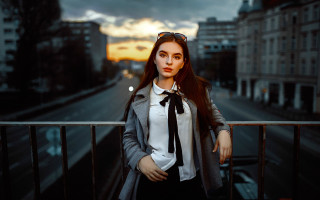 Woman tie white shirt gray 2 - a gray jacket free wallpaper