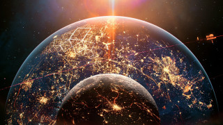 Earth space star aurora moon - a view of the earth free wallpaper