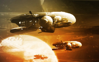 Space station shuttle planet military - star citizen halo free wallpaper