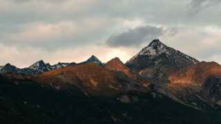 Mountain range clouds trees evening - ada hill walker free wallpaper for desktop