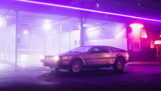 Car building purple lights neon - elsa bleda free wallpaper