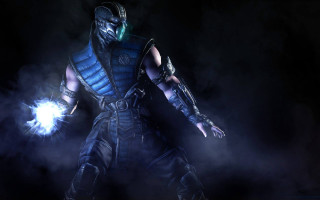 Man blue outfit glowing ball - smoke behind free wallpaper