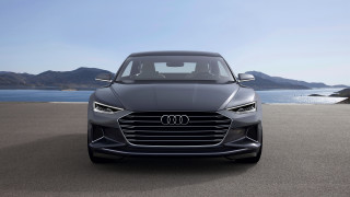 Grey car ocean mountains sky - a blue sky and water free wallpaper