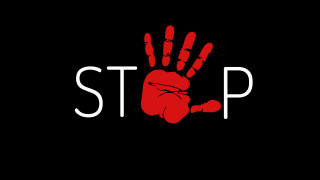 Hand glove stop sticker illustration - a red glove free wallpaper