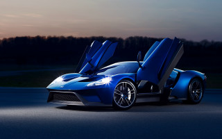 Blue sports car doors open 3 - the background and a sky free wallpaper