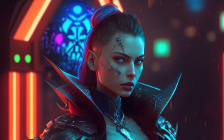 Woman sword glowing background fantasy - cedric peyravernay free wallpaper