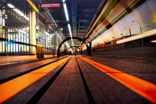 Train station cityscape night motion - a train traveling free wallpaper for desktop