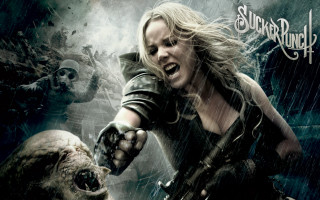 Woman gun zombie blood book - a gun in front free wallpaper