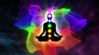 Lotus person rainbow hologram aurora - the light free wallpaper