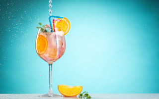 Orange juice splash straw moon - a glass free wallpaper for desktop