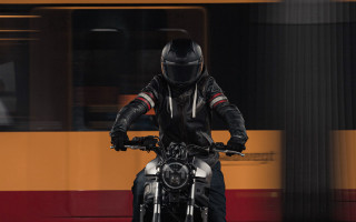 Man motorcycle train city panfuturism - a city street next free wallpaper