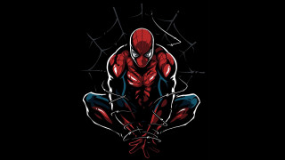 Spiderman sitting crossed legs web - a spider man free wallpaper