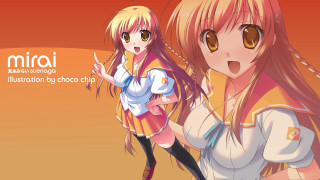 Anime girls long hair brown - a ponytail free wallpaper for desktop