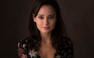 Woman flower shirt portrait artnouveau - free portrait wallpaper for desktop