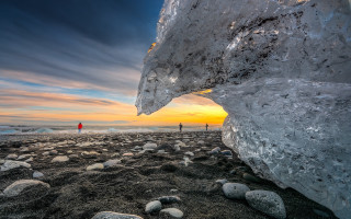 Beach iceberg sunset person david - photograph free wallpaper for desktop