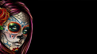 Woman rose sugar skull black - a rose free wallpaper