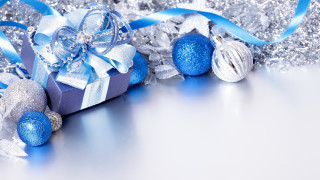 Blue silver christmas ornament bow - behance hd free wallpaper