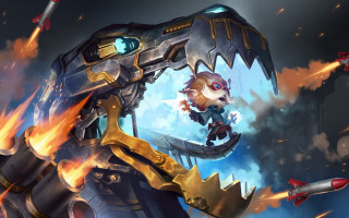 Dom qwek fire breathing mecha - a character in a video game free wallpaper