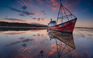 Lake reflection sunset cloudy sky - bascove free wallpaper