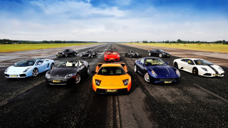 Five sports cars race track - a race track free wallpaper