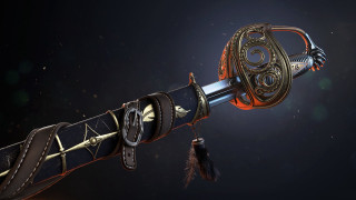 Sword decorative handle feather space - decorative free wallpaper