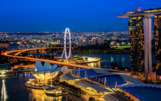Tokyo cityscape ferriswheel bridge night - adrian zingg free wallpaper for desktop