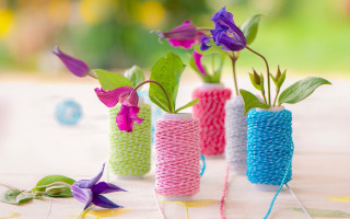 Vases flowers string beatrix potter - a cross stitch free wallpaper