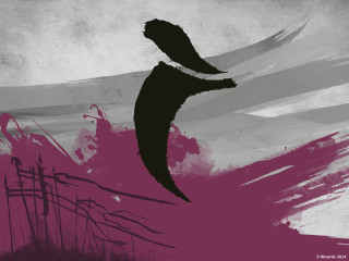 Pink dress black bird modern - aaron douglas free wallpaper for desktop