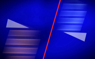 Blue red abstract arrows 3d - chromatic aberration free wallpaper