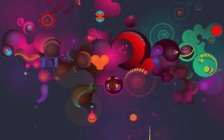 Colorful abstract shapes heart spiral - shape free wallpaper