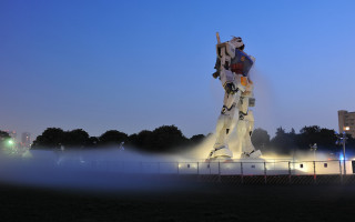 Robot statue baseball bat night - mecha free wallpaper