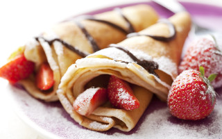 Crepe strawberries fork food photography - food photography free wallpaper for desktop