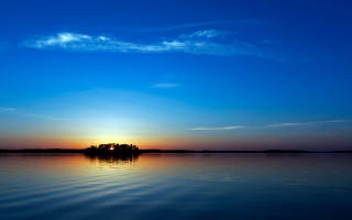 Sunset lake trees clouds sky 5 - evening free wallpaper for desktop