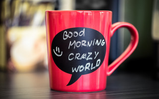 Red mug speech bubble morning - morning free wallpaper for desktop