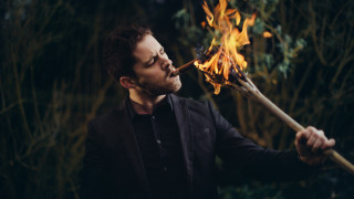 Old man fire portrait forest - a stick free wallpaper for desktop