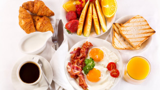 Breakfast eggs toast fruit coffee - fruit free wallpaper