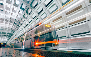 Subway station futurism tiltshift cityscape - window free wallpaper