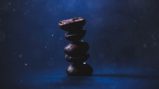 Stack rocks blue water dark - symmetric balance free wallpaper