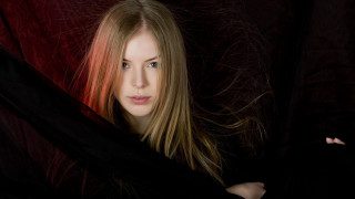 Woman blonde blueeyes serious wind - andor basch free wallpaper