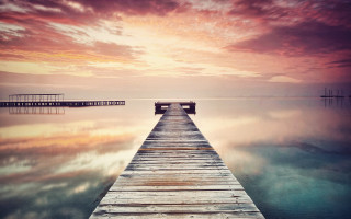 Pier sunset dock boat ocean - tranquil free wallpaper for desktop