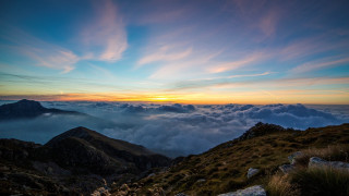 Mountain sunset clouds lake city - a few mountain free wallpaper for desktop