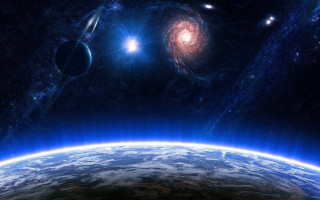 Earth space bright star planet - a bright star in the background free wallpaper