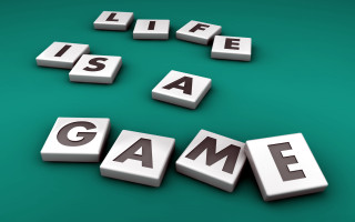 Life game green background white - white letter free wallpaper