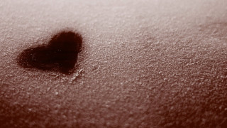Heart surface snow red tint - transgressive free wallpaper
