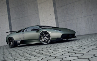 Silver sports car concrete wall - a concrete wall behind free wallpaper