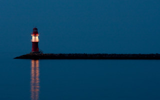 Lighthouse night island reflection moonlight - moonlight free wallpaper for desktop
