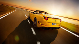 Yellow sports car backlit sunset 2 - bernardo cavallino free wallpaper