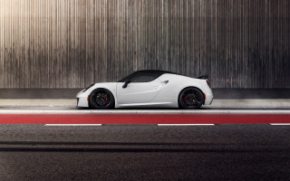 White sports car road building - the side of the road next free wallpaper