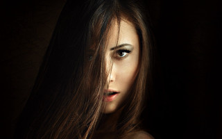Woman long hair serious portrait - behance hd free wallpaper