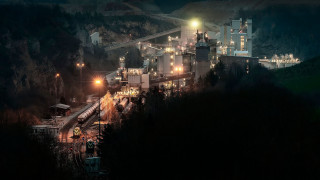 Train forest night cityscape bridge - free city wallpaper